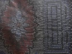 アンティーク　更紗模様織り出し本場泥大島紬着物